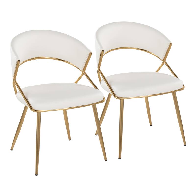 Silver Orchid Tatyana Gold Upholstered Dining Chair (Set of 2)