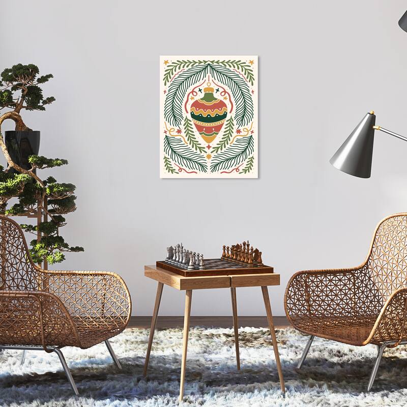 Wynwood Studio Canvas Holiday and Seasonal Scandinavian Ornament Gold Modern & Contemporary Wall Art Canvas Print - 16 x 20