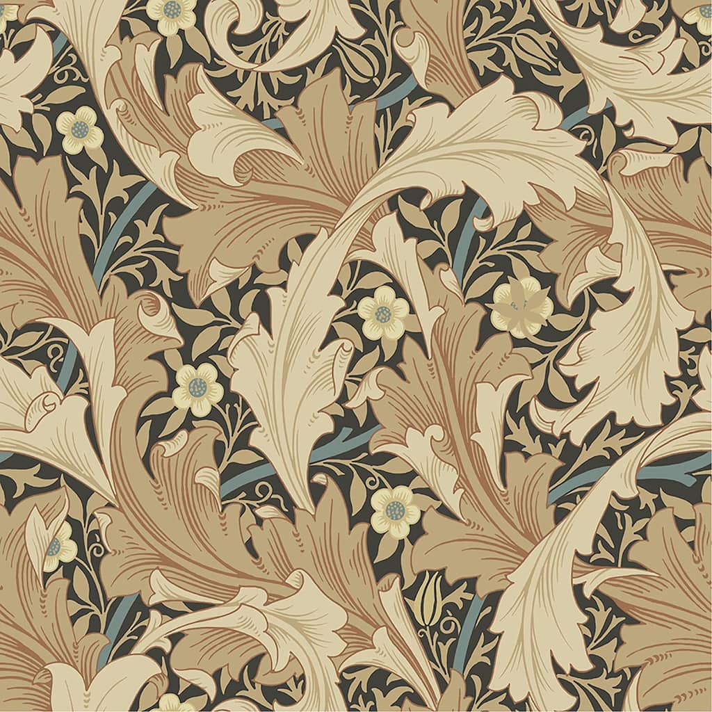 A-Street Prints Granville Apricot Leafy Vine Wallpaper