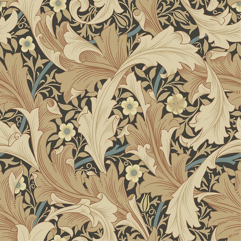 A-Street Prints Granville Apricot Leafy Vine Wallpaper