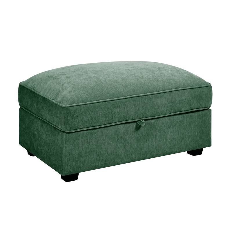 Ottoman -chenille for Living Room Bedroom - Green
