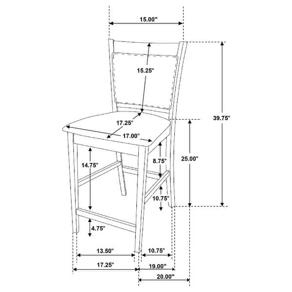 dimension image slide 0 of 2, Jaden 5-piece Square Counter Height Dining Set Espresso