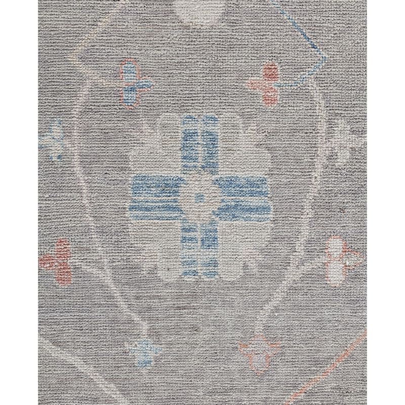 Oushak One-of-a-Kind Hand-Knotted Area Rug - Gray - 9' 9" x 13' 5"
