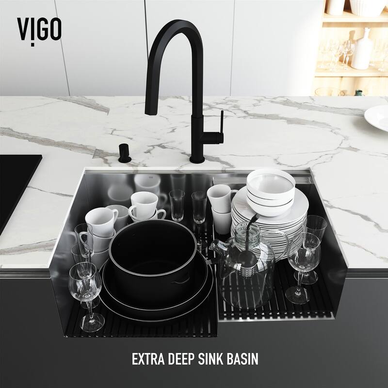 VIGO Hampton Stainless Steel Undermount Workstation Kitchen Sink