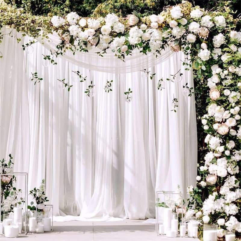20 x10ft Wedding White Large Backdrop Curtain Smooth Ice Silk Stage Background Curtain