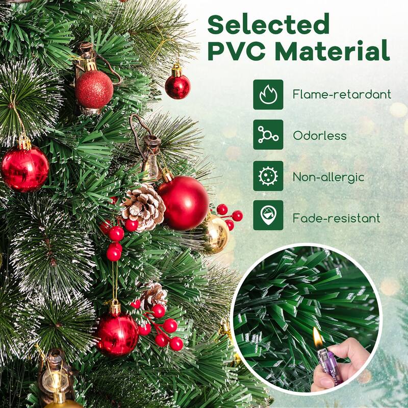 Gymax 5/6/7 FT Christmas Tree Artificial Xmas Tree w/ 8 Lighting Modes - See Details
