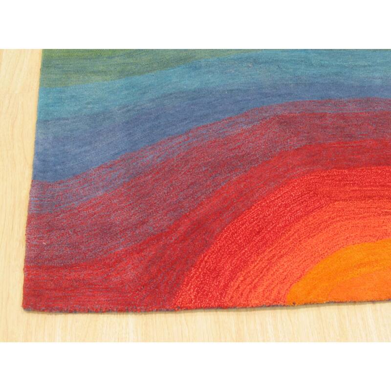 Lollipop Hand-Tufted Wool Contemporary Desertland Rug, 5' x 8', Colorful Cozy Accent - L