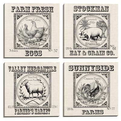 Farmhouse Grain Set of 4 by Tre Sorelle Studios Canvas Art Prints