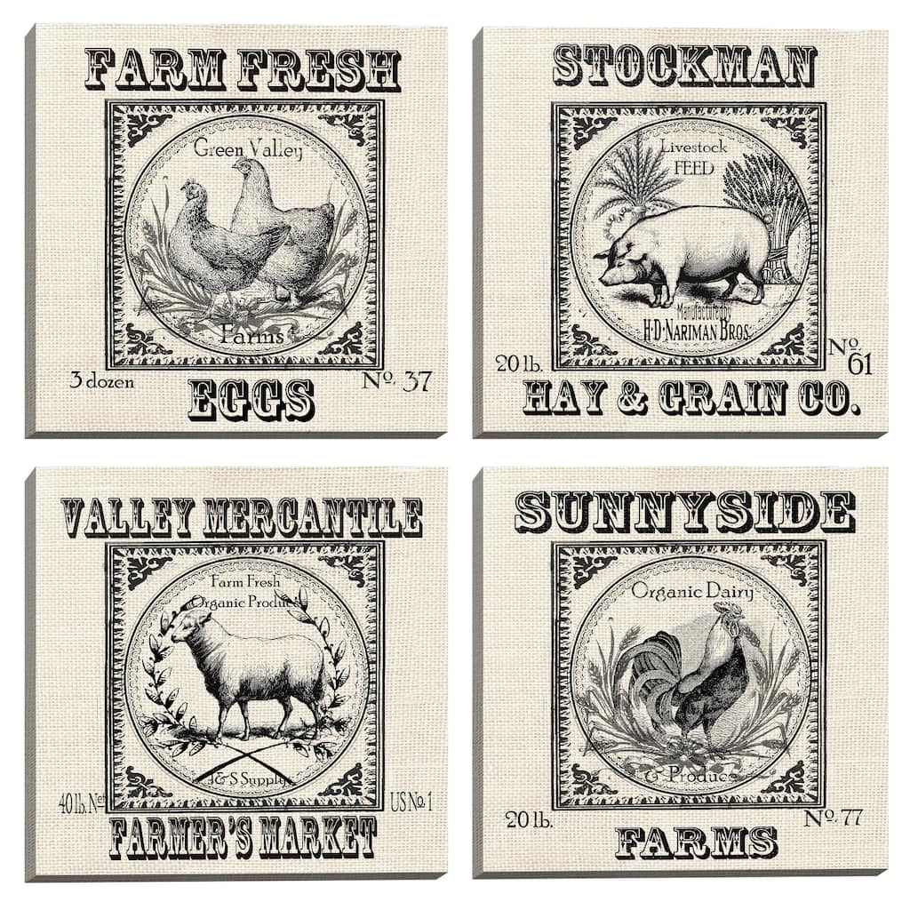 Farmhouse Grain Set of 4 by Tre Sorelle Studios Canvas Art Prints