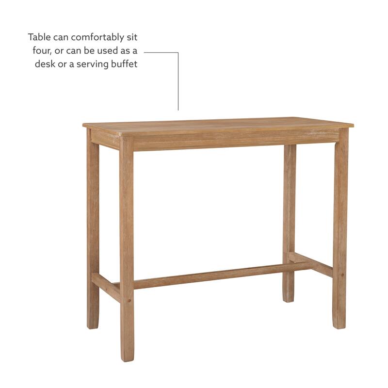 3-Piece Bar Table and Padded Stool Set - 47.25" - Beige and Brown