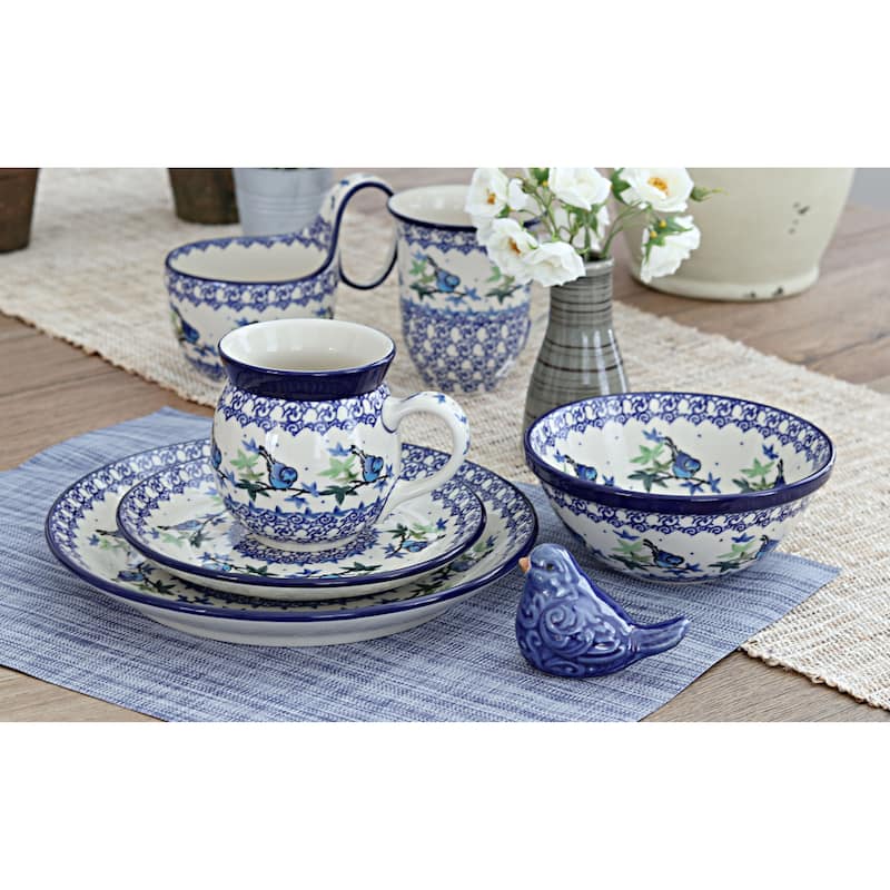 Blue Rose Polish Pottery 826 Ceramika Artystyczna Large Coffee Mug