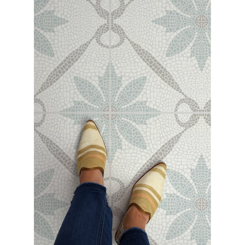 FloorPops Jamila Grey Peel and Stick Floor Tiles