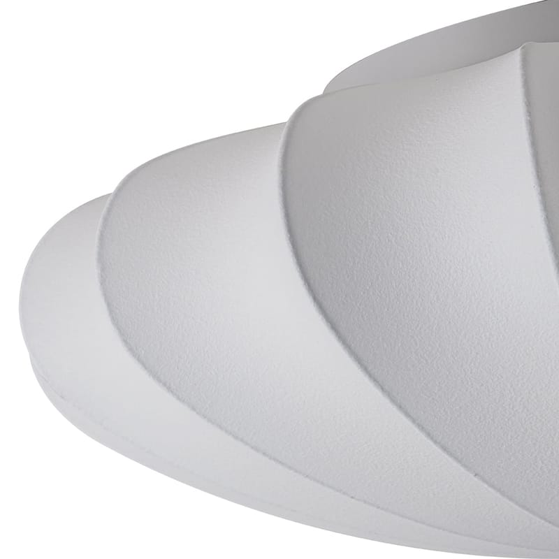 Modern Mid-century White Silk Shade Semi Flush Ceiling Light