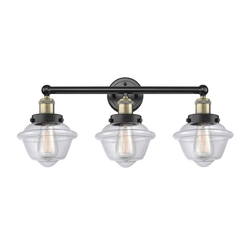 Innovations Lighting 616-3W-10-25 Oxford Vanity Oxford 3 Light 25" - Black Antique Brass / Clear