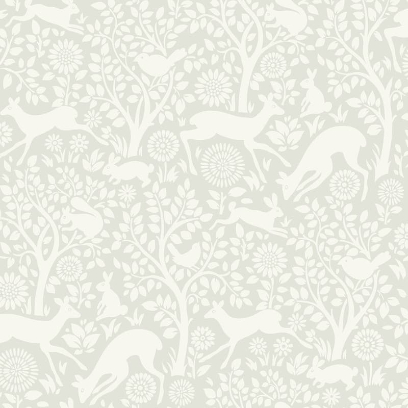 Chesapeake Anahi Light Grey Forest Fauna Wallpaper - 20.5in x 396in x 0.025in