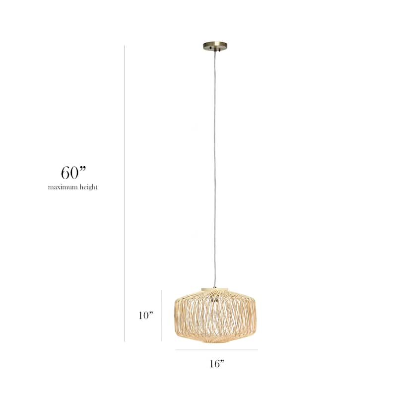 60 in. 1 Light Natural Round Pendant