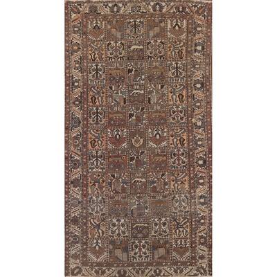 Garden Design Bakhtiari Persian Vintage Rug Hand-knotted Wool Carpet - 5'4" x 9'6"