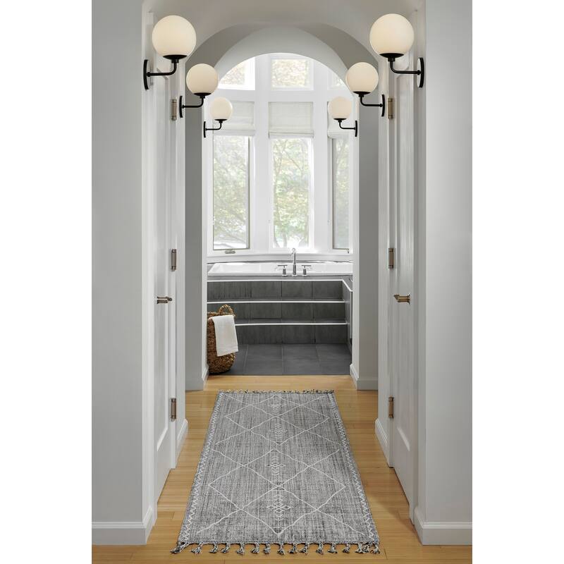 Momeni Rabat Geometric Polyester Grey Area Rug