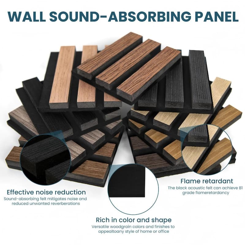 Soundproof Wood Slat Panels Acoustic Wall and Ceiling Panels