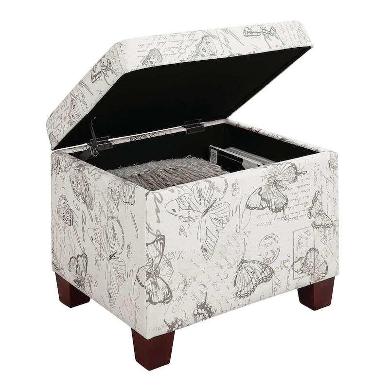 Upholstered Storage Ottoman with Padded Cushion and Hidden Storage Compartment for Functional Living Room Use