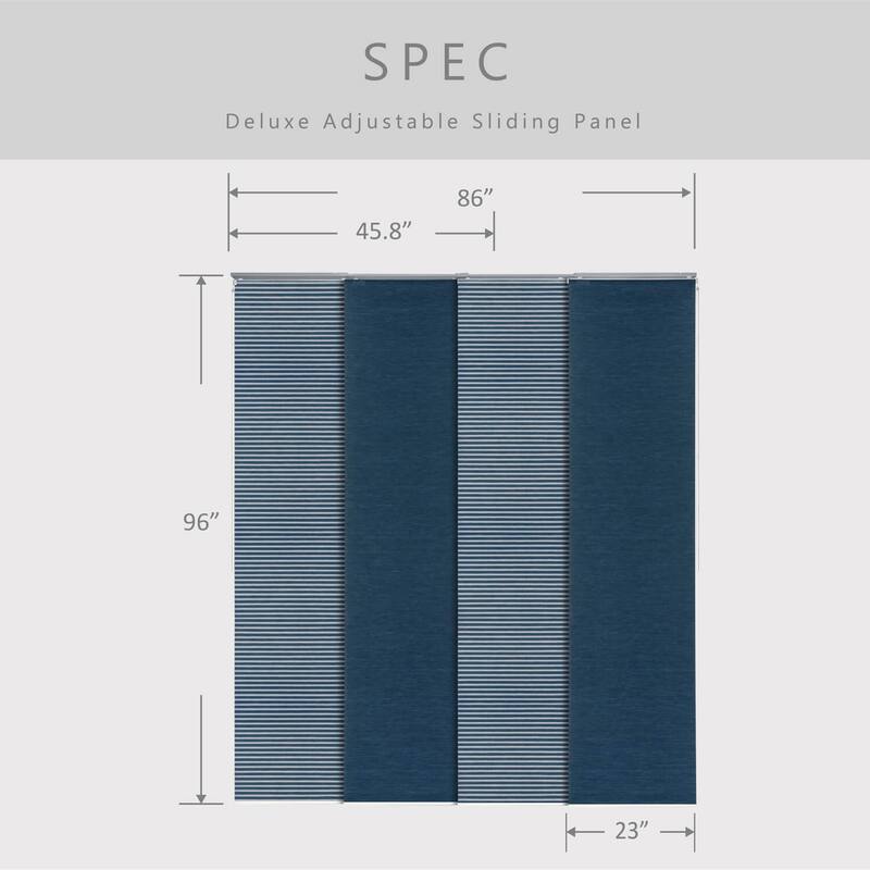 GoDear Design Natural Woven Adjustable Sliding Panel Track Blinds, Vertical Blinds, Cosmos Series, 45.8"- 86" W x 96" L