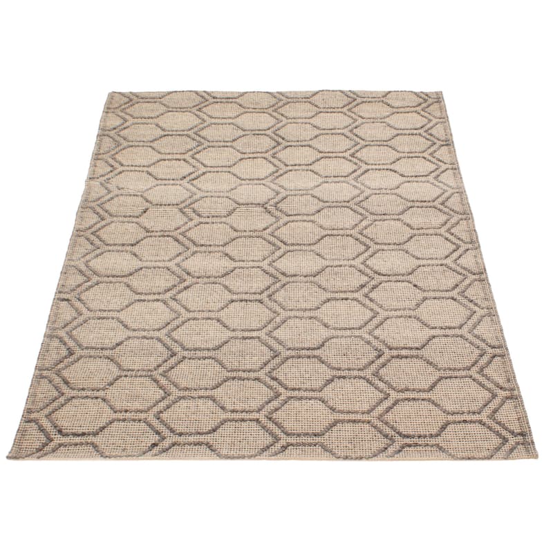 ECARPETGALLERY Braid weave Sienna Brown Wool Rug - 5'2 x 7'7