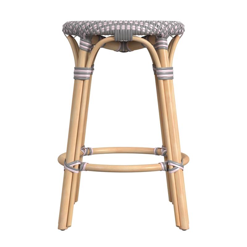 Tobias 24" Rattan Round Counter Stool