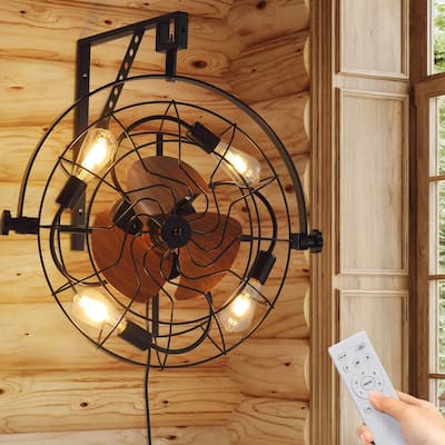 20" Wall Mounted Fan Indoor, 6 Speed Wall Mount Fan with Remote - N/A
