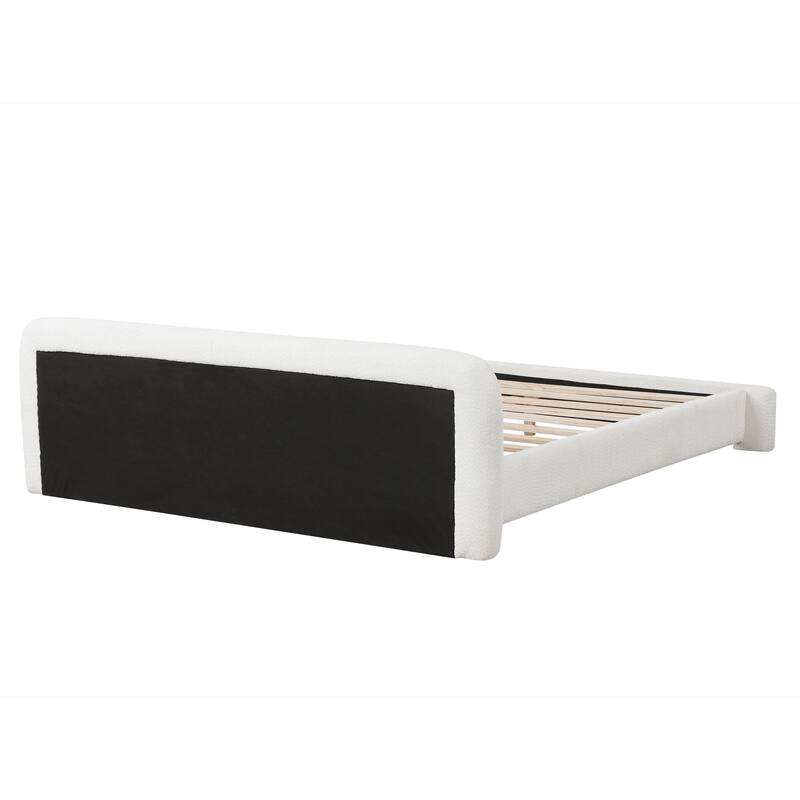Bouce Upholstered Grounded Bed Platform Bed with Low Profile Headboard