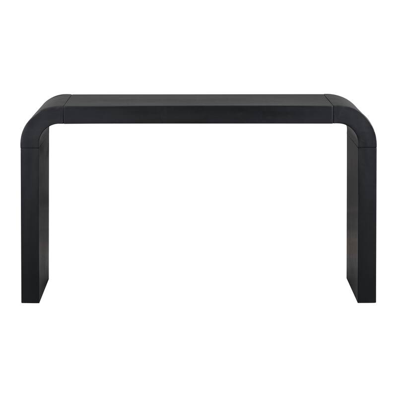 Acacia Veneer Entryway Table Sofa Table with 2 Legs, Minimalist Console Tables Curved Hallway Tables for Living Room