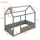 preview thumbnail 4 of 25, Kids Twin Size Wood Bed House Frame with Roof and Fence