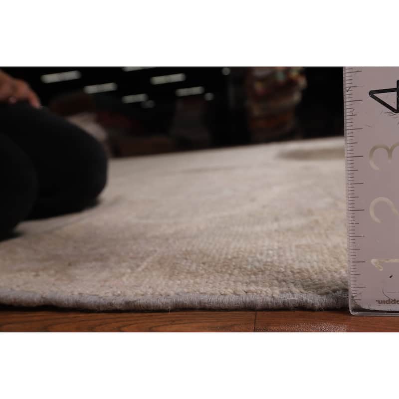 Brown Oushak Turkish Large Area Rug Handmade Vegetable Dye Wool Carpet - 12'2"x 14'3"