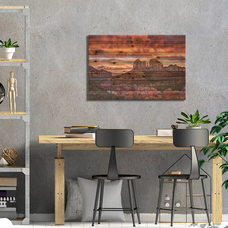 Pink Morning Glory IV Print On Wood by David Drost - Multi-Color