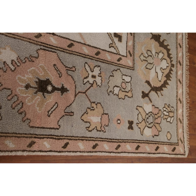 All-Over Oushak Living Room Area Rug Handmade Wool Carpet - 9'0"x 11'9"