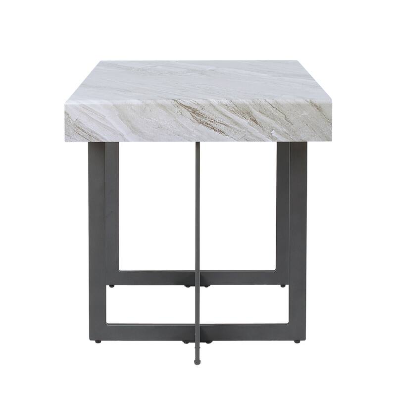 Granala Contemporary Grey 22-inch Faux Marble End Table with Drawer by Furniture of America