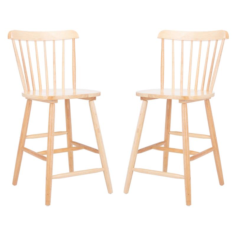 SAFAVIEH Arra 24-inch Spindle Farmhouse Counter Stool (Set of 2) - 19.9" x 20.1" x 43.1" - 20"W x 20"D x 38"H