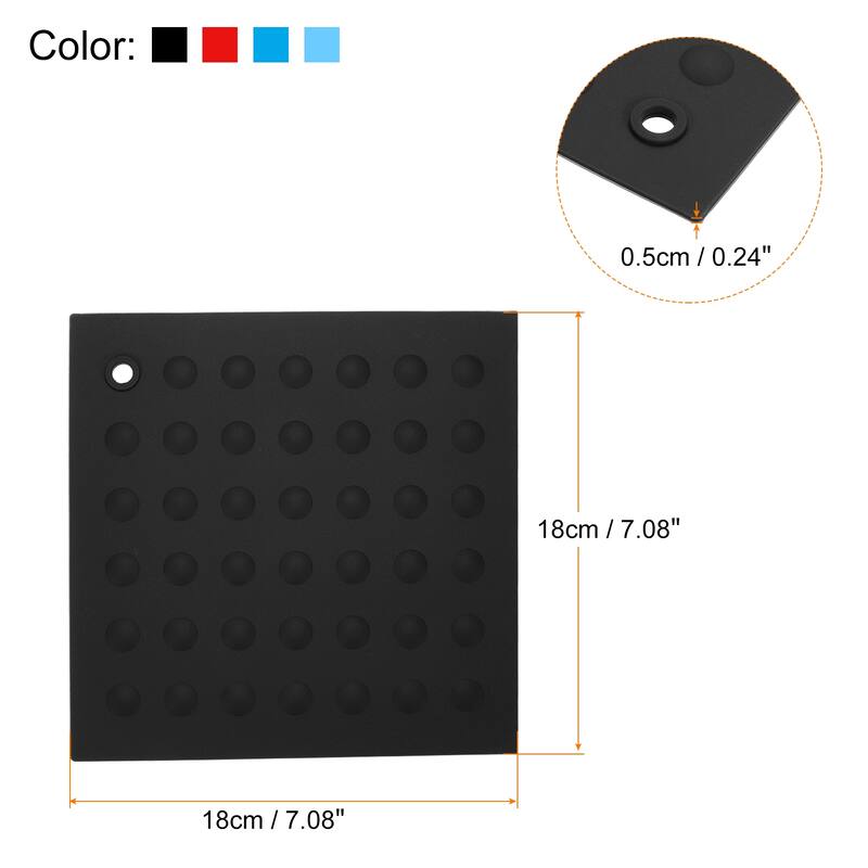 4pcs Silicone Trivet Mat Counter Protector-Black/Red/Blue/Light Blue - Black/Red/Blue/Light Blue
