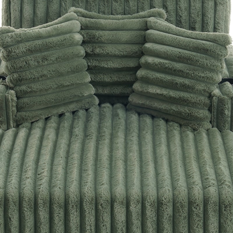 Modern Upgraded Plush Fabric Sofa Chaise Lounge with Pillows