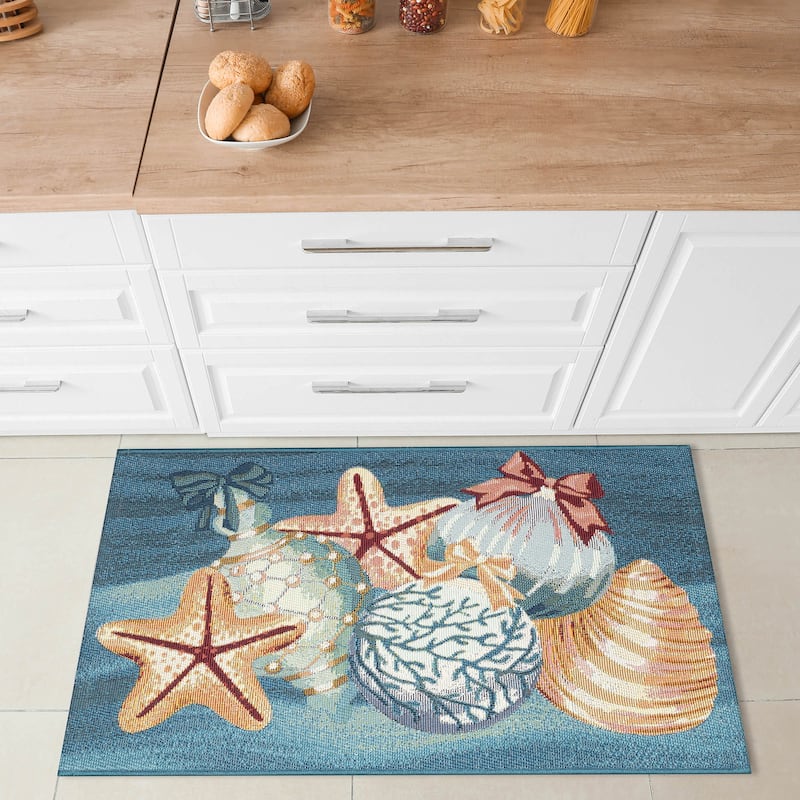 Liora Manne Esencia Sea Gem Ornaments Indoor/Outdoor Mat