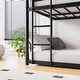 preview thumbnail 5 of 9, Twin Over Twin Over Twin Metal Bunk Bed with 2 Attached Ladders, Black