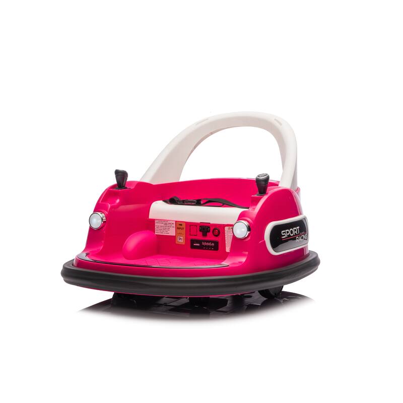 Kids Bumper Car Rose Pink Ride-On Bumper Car with Remote Control, Battery Powered Electric Car with LED Lights - Rose Pink