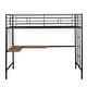 preview thumbnail 4 of 22, Twin Size Loft Bed with Built-in MDF Desk and Metal Grid, Metal Slat Bed Frame with Full-Length Guardrails and 4-Step Ladder