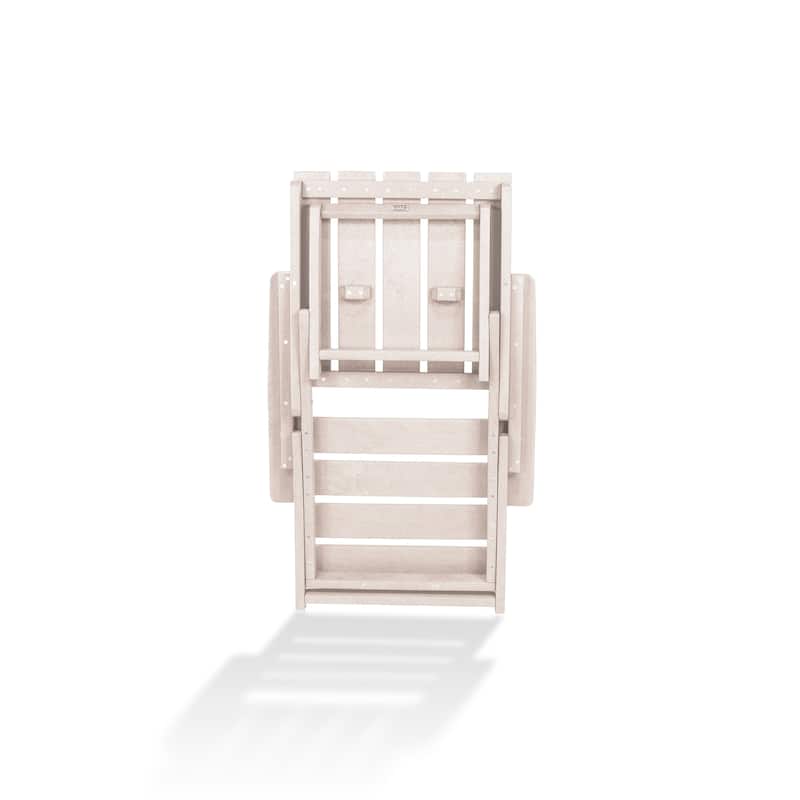Amalfi Fully Assembled All-Weather Outdoor Folding Modern Adirondack Chair and Table Set - 3-piece
