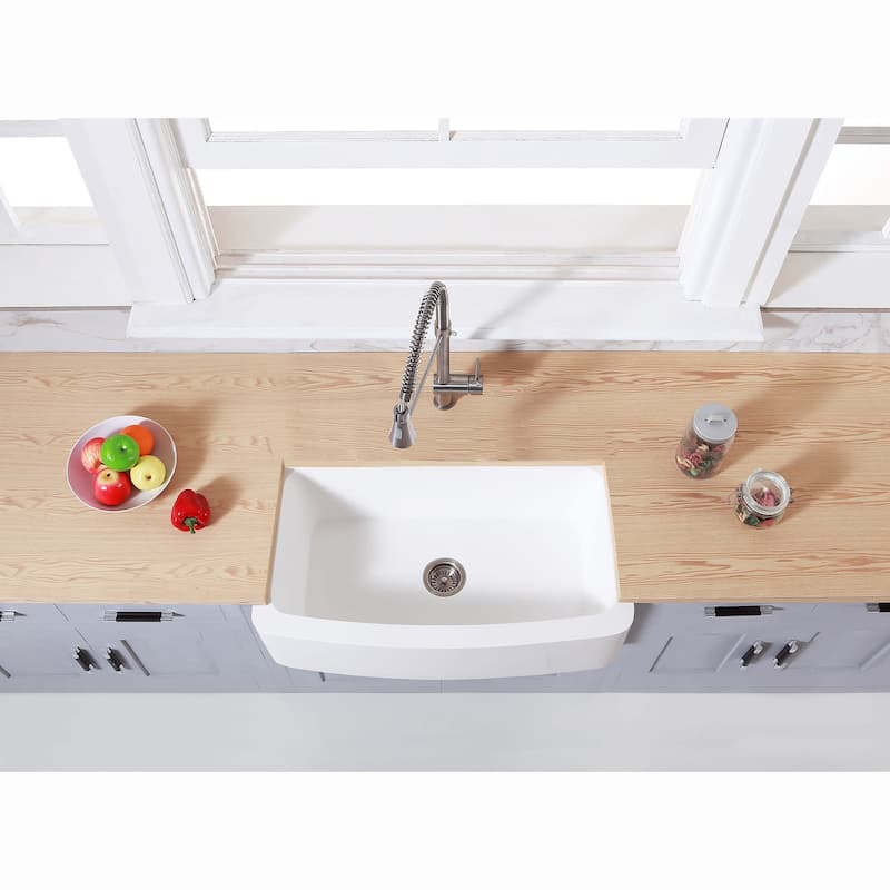 Kingston Brass Arcticstone 36" Farmhouse Single Basin Stone Composite