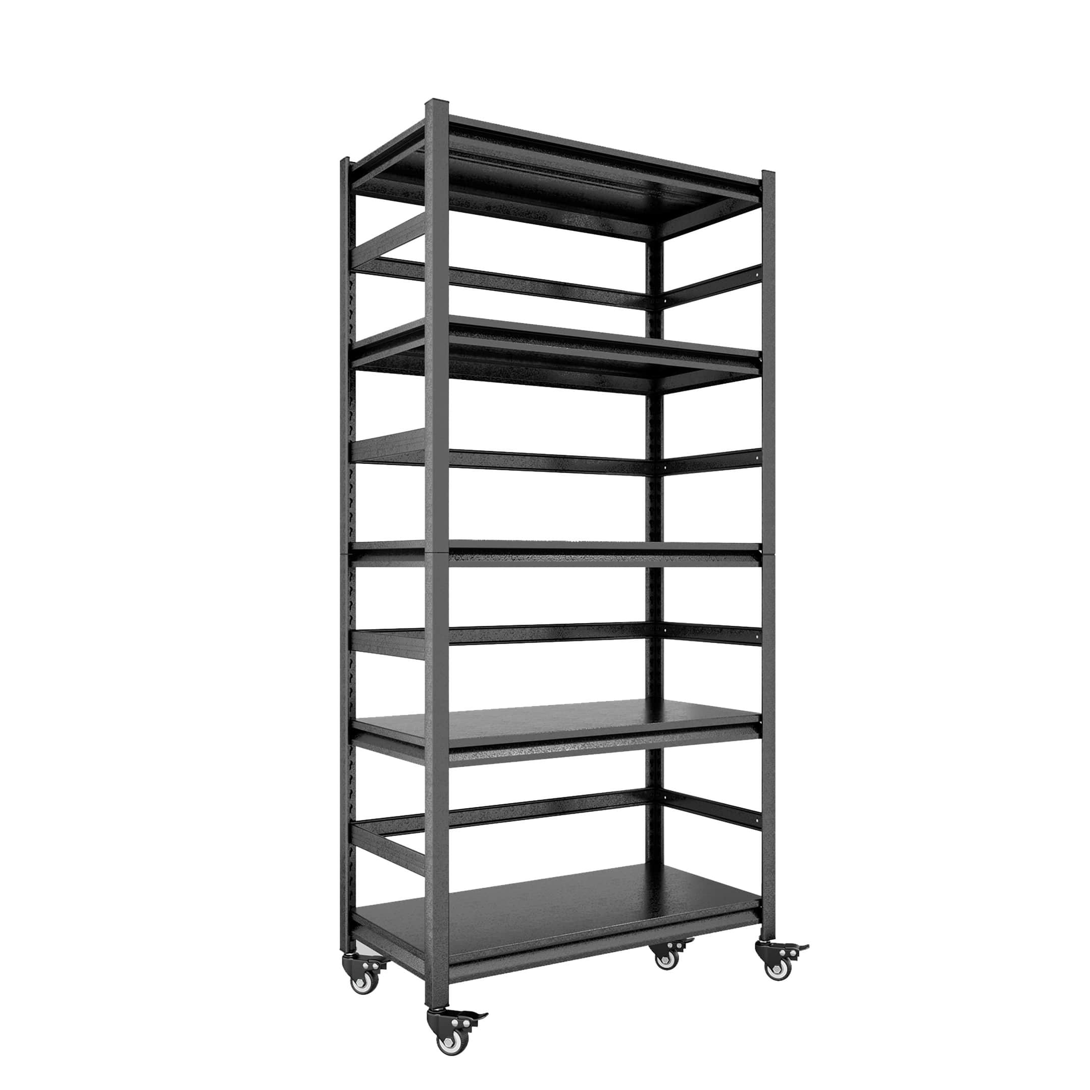 5Tier Adjustable Heavy Duty Storage Shelves with Wheels Bed Bath