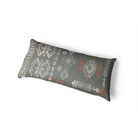 SABINA CHARCOAL Body Pillow By Kavka Designs - Charcoal, Grey, Orange