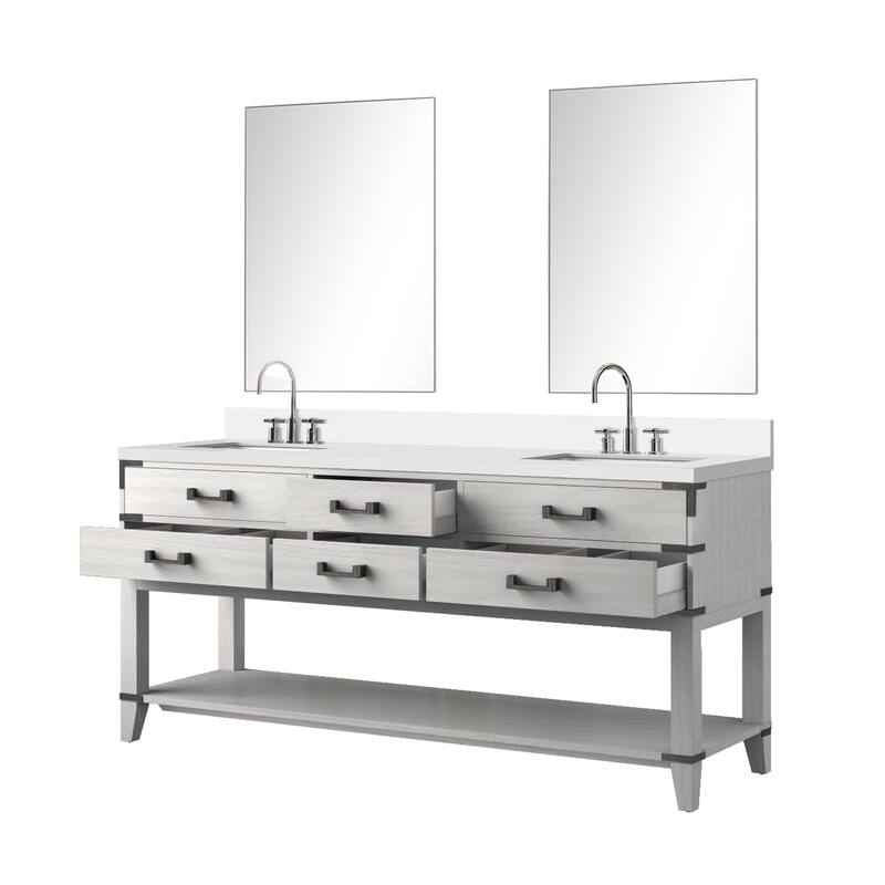 Norwalk Bath Vanity with Cultured Marble Top, Sink, Mirror and Faucet