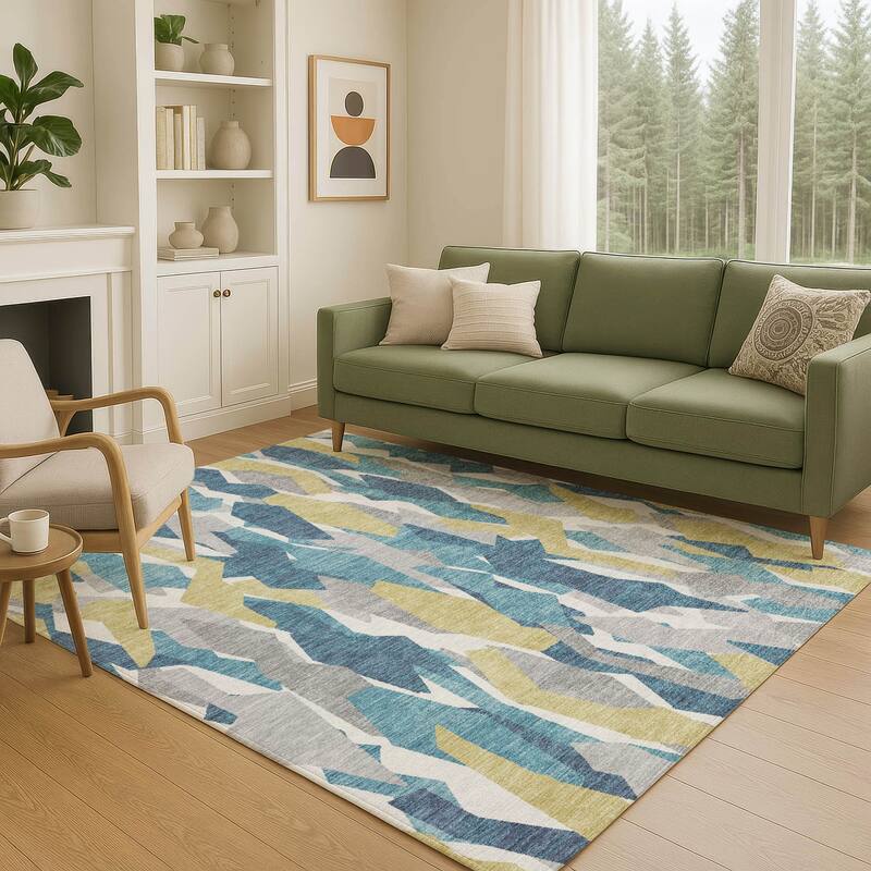Machine Washable Indoor/ Outdoor Contemporary Dylan Chantille Rug