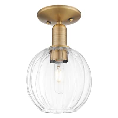 Innovations Lighting Downtown Urban - Preston - 1 Light 7" Globe Shade Semi-Flush Mount Light