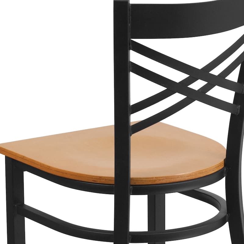 X'' Back Metal Restaurant Chair - 16.5"W x 17"D x 32.25"H - 16.5"W x 17"D x 32.25"H